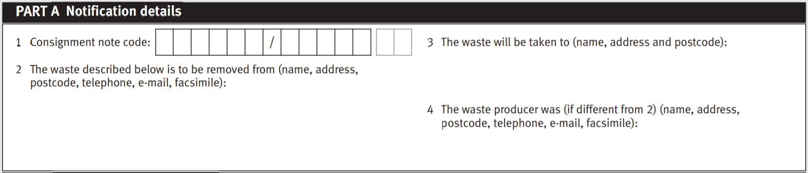 Waste Consignment Note Template