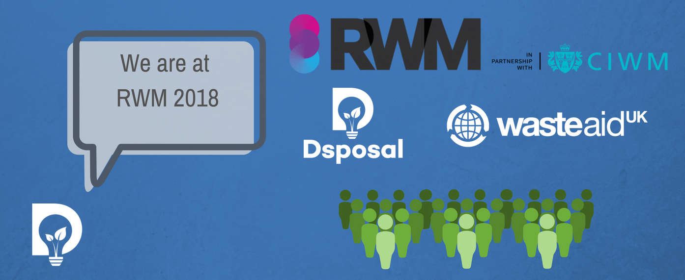 RWM 2018 Logo CIWM logo Dsposal Logo WasteAid Logo Conference