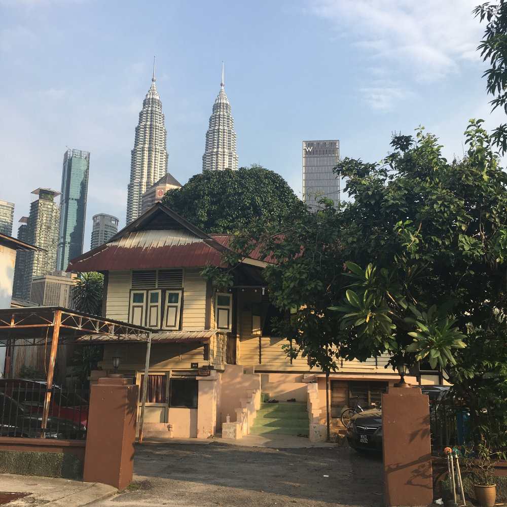 Contrast Colonial Housing Petronas Towers Kuala Lumpur Photograph