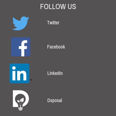 Dsposal Social Media Follow Us Twitter Facebook LinkedIn