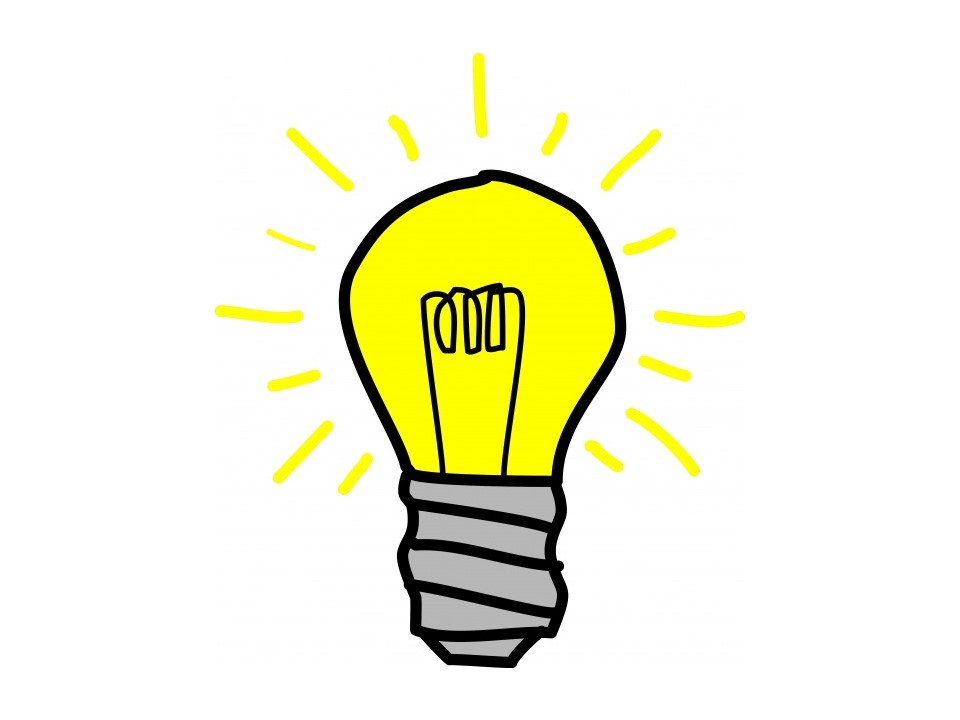handdrawn idea light bulb cartoon