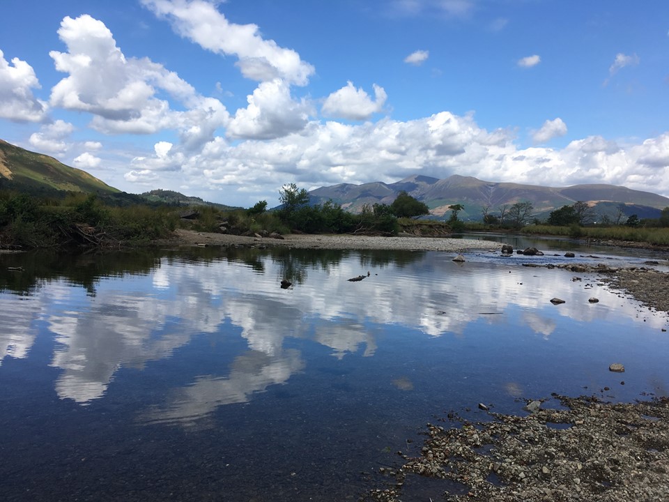 photograph blue sky reflection lake district